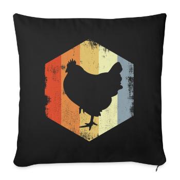 Vintage Chicken - Sofa pillowcase 17,3'' x 17,3'' (45 x 45 cm) - black - Front
