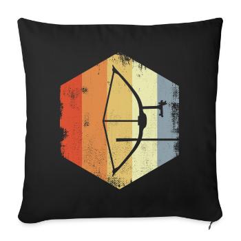 Tir à l’arc rétro - Housse de coussin décorative 45 x 45 cm - noir - Devant