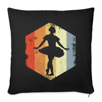 Ballet Girl Sketch Vintage Look - Sofa pillowcase 17,3'' x 17,3'' (45 x 45 cm) - black - Front