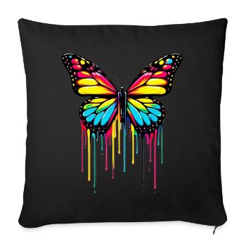 Butterfly - Sofa pillowcase 17,3'' x 17,3'' (45 x 45 cm) - black - Front