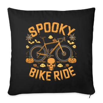 Spooky Halloween Bike Ride Design - Sofa pillowcase 17,3'' x 17,3'' (45 x 45 cm) - black - Front