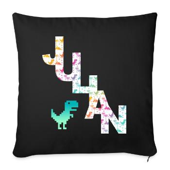 JULIAN - Beautiful boy name with dinosaur - Sofa pillowcase 17,3'' x 17,3'' (45 x 45 cm) - black - Front