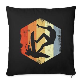 Surf vintage - Housse de coussin décorative 45 x 45 cm - noir - Devant