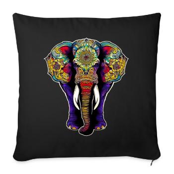Éléphant - Housse de coussin décorative 45 x 45 cm - noir - Devant