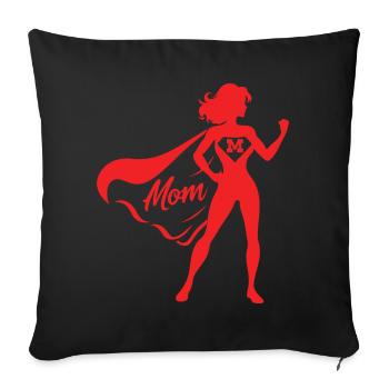 Design Red Mom - Pour la meilleure maman - Housse de coussin décorative 45 x 45 cm - noir - Devant