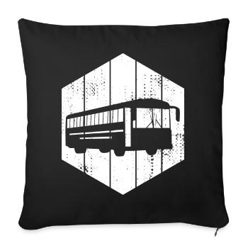Dessin d’autobus - Housse de coussin décorative 45 x 45 cm - noir - Devant