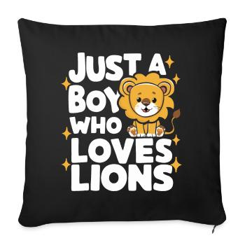 Lion Lion Animal Africa - Sofa pillowcase 17,3'' x 17,3'' (45 x 45 cm) - black - Front