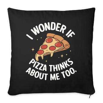 Pizza Italie Restauration rapide - Housse de coussin décorative 45 x 45 cm - noir - Devant