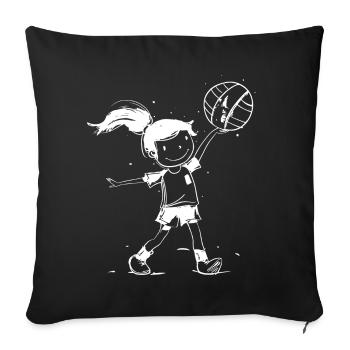 Volleyball player girl - Sofa pillowcase 17,3'' x 17,3'' (45 x 45 cm) - black - Front