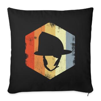 Vintage Firefighter Helmet - Sofa pillowcase 17,3'' x 17,3'' (45 x 45 cm) - black - Front