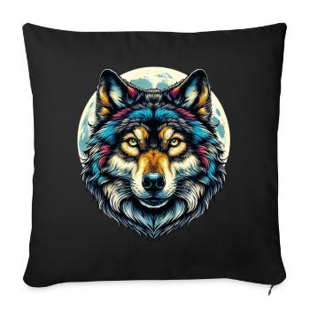 Loup - Housse de coussin décorative 45 x 45 cm - noir - Devant