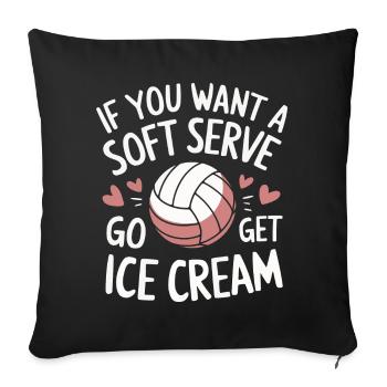 Joueur de volley-ball Joueur de beach-volley S - Housse de coussin décorative 45 x 45 cm - noir - Devant