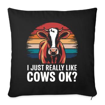 Éleveur de vaches Ferme Éleveur de vaches - Housse de coussin décorative 45 x 45 cm - noir - Devant