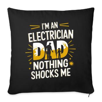 Elektriker Elektroniker Handwerker Beruf Spruch - Sofakissenbezug 45 x 45 cm - Schwarz - Vorne