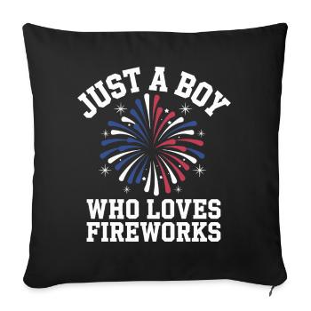 Pyrotechnie Feux d’artifice Pyrotechnie - Housse de coussin décorative 45 x 45 cm - noir - Devant