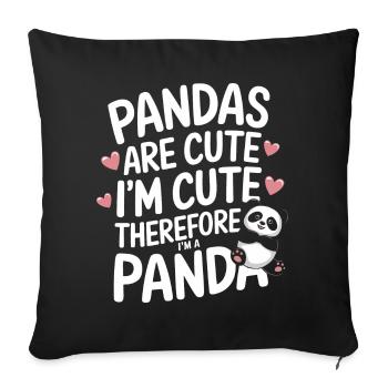 Panda Bear Panda Animal Pandas - Sofa pillowcase 17,3'' x 17,3'' (45 x 45 cm) - black - Front