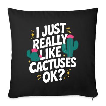 Cactus Cacti Desert Plant - Sofa pillowcase 17,3'' x 17,3'' (45 x 45 cm) - black - Front