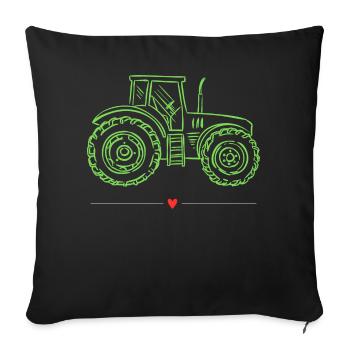 Tractor / tractor / tractor - Sofa pillowcase 17,3'' x 17,3'' (45 x 45 cm) - black - Front
