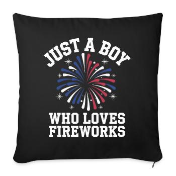 Pyrotechnie Feux d’artifice Pyrotechnie - Housse de coussin décorative 45 x 45 cm - noir - Devant
