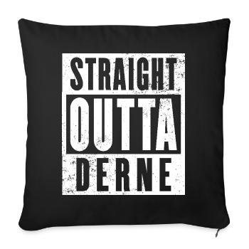 Derne, Ruhrgebiet, Ruhrpott, echter Derner - Sofakissenbezug 45 x 45 cm - Schwarz - Vorne