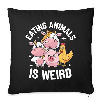 Végétarien Végétalien Végétarien Végétarien - Housse de coussin décorative 45 x 45 cm - noir - Devant