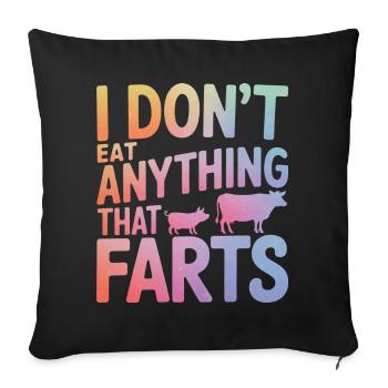 Végétarien Végétalien Végétarien Végétarien - Housse de coussin décorative 45 x 45 cm - noir - Devant