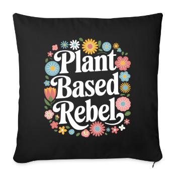 Végétarien Végétalien Végétarien Végétarien - Housse de coussin décorative 45 x 45 cm - noir - Devant