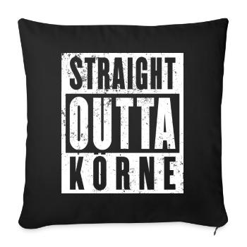 Körne, Ruhrgebiet, Ruhrpott, Dortmund Körne - Sofakissenbezug 45 x 45 cm - Schwarz - Vorne