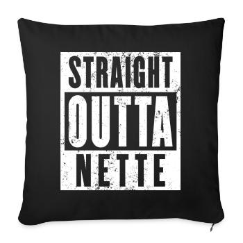 Nette, Ruhrgebiet, Ruhrpott, Dortmund Nette - Sofakissenbezug 45 x 45 cm - Schwarz - Vorne