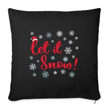 Let It Snow Christmas - Sofa pillowcase 17,3'' x 17,3'' (45 x 45 cm) - black - Front