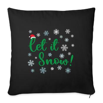 Let It Snow Christmas - Sofa pillowcase 17,3'' x 17,3'' (45 x 45 cm) - black - Front
