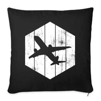 Airplanes Sketch - Sofa pillowcase 17,3'' x 17,3'' (45 x 45 cm) - black - Front