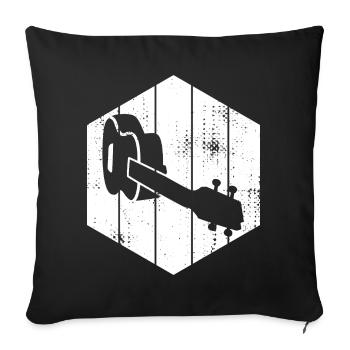 Ukulele Drawing - Sofa pillowcase 17,3'' x 17,3'' (45 x 45 cm) - black - Front