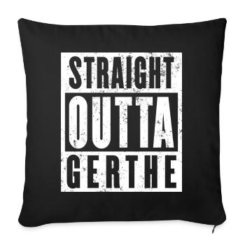 Gerthe, Ruhrgebiet, Ruhrpott, Bochum-Gerthe - Sofakissenbezug 45 x 45 cm - Schwarz - Vorne