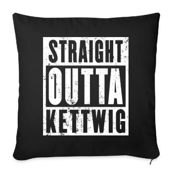 Kettwig, Ruhrgebiet, Ruhrpott, Essen-Kettwig - Sofakissenbezug 45 x 45 cm - Schwarz - Vorne