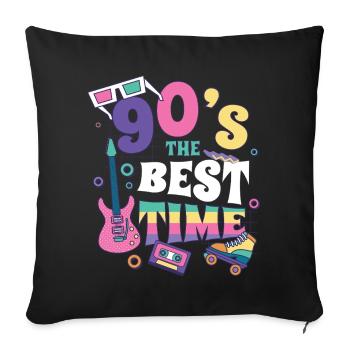 90s 90s Retro Gift - Sofa pillowcase 17,3'' x 17,3'' (45 x 45 cm) - black - Front