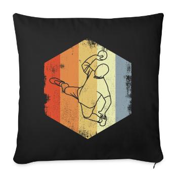 Dessin de joueur de handball vintage - Housse de coussin décorative 45 x 45 cm - noir - Devant