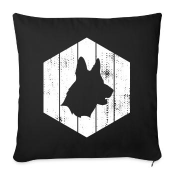 German Shepherd - Sofa pillowcase 17,3'' x 17,3'' (45 x 45 cm) - black - Front