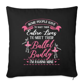 Ballet Buddy - Sofa pillowcase 17,3'' x 17,3'' (45 x 45 cm) - black - Front