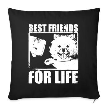 Yorkie Best Friends For Life - Sofa pillowcase 17,3'' x 17,3'' (45 x 45 cm) - black - Front