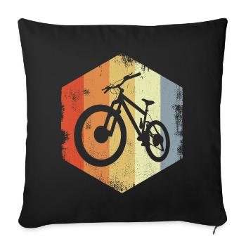 VTT vintage - Housse de coussin décorative 45 x 45 cm - noir - Devant