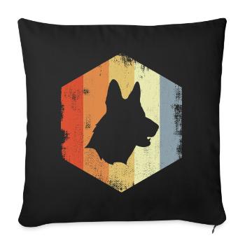 Vintage German Shepherd - Sofa pillowcase 17,3'' x 17,3'' (45 x 45 cm) - black - Front