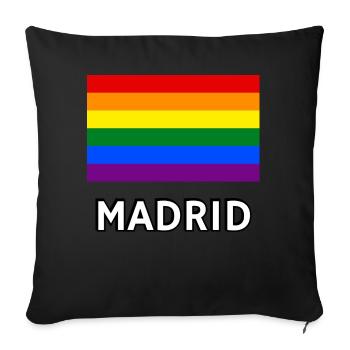 Pride Flag Madrid - Sofa pillowcase 17,3'' x 17,3'' (45 x 45 cm) - black - Front