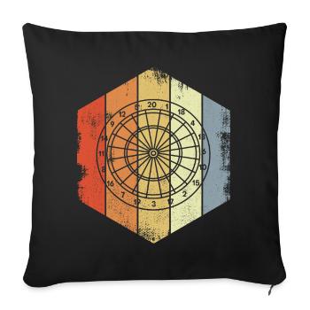 Dartboard Sketch - Sofa pillowcase 17,3'' x 17,3'' (45 x 45 cm) - black - Front