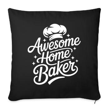 Super Baker Papas Club Dad bakes best - Sofa pillowcase 17,3'' x 17,3'' (45 x 45 cm) - black - Front