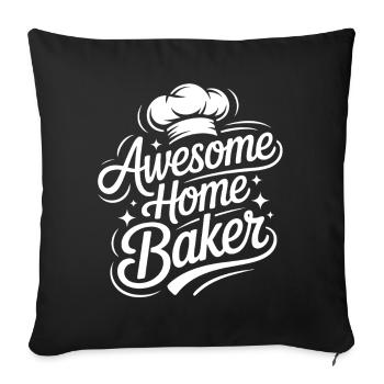 Super Baker Papas Club Dad bakes best - Sofa pillowcase 17,3'' x 17,3'' (45 x 45 cm) - black - Front