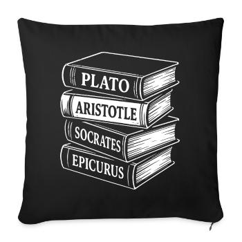 Classical Philosophers Book Stack Design - Sofa pillowcase 17,3'' x 17,3'' (45 x 45 cm) - black - Front