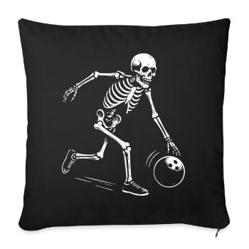 cadeau de l'équipe de bowling squelette - Housse de coussin décorative 45 x 45 cm - noir - Devant