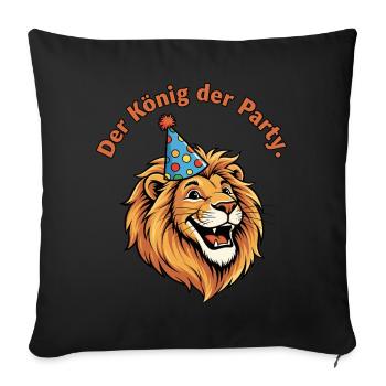 Le roi de la fête - Housse de coussin décorative 45 x 45 cm - noir - Devant