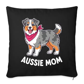 Aussie Mom Australian Shepherd for Dog Moms - Sofa pillowcase 17,3'' x 17,3'' (45 x 45 cm) - black - Front